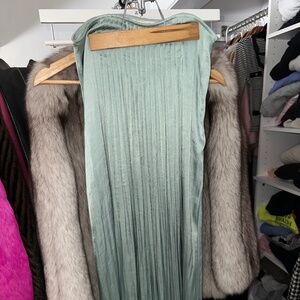Pretty sage silky maxi skirt